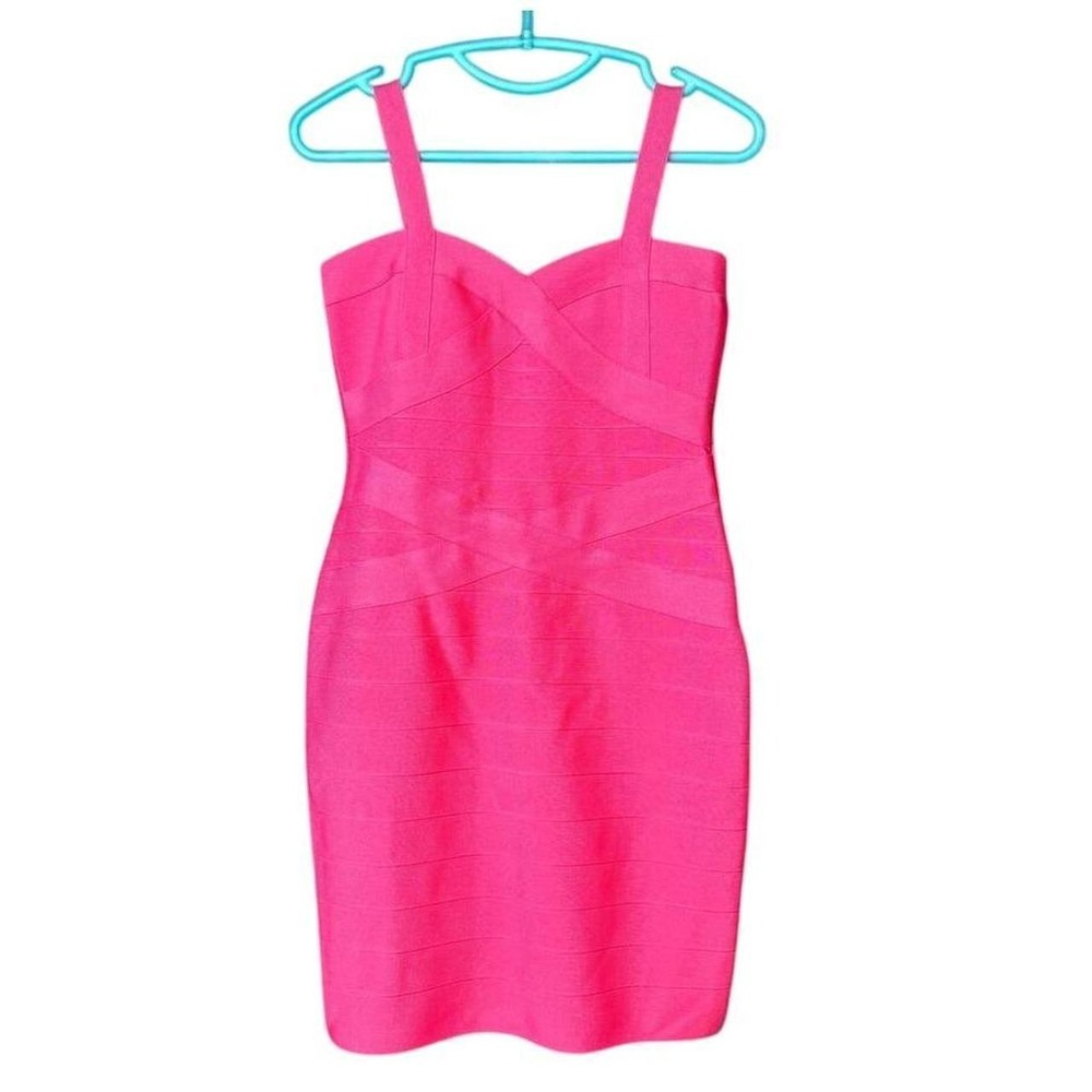 UONBOX Women's XL Fuchsia Rayon Cute Mini Sleeveless Bodycon Strap Dress